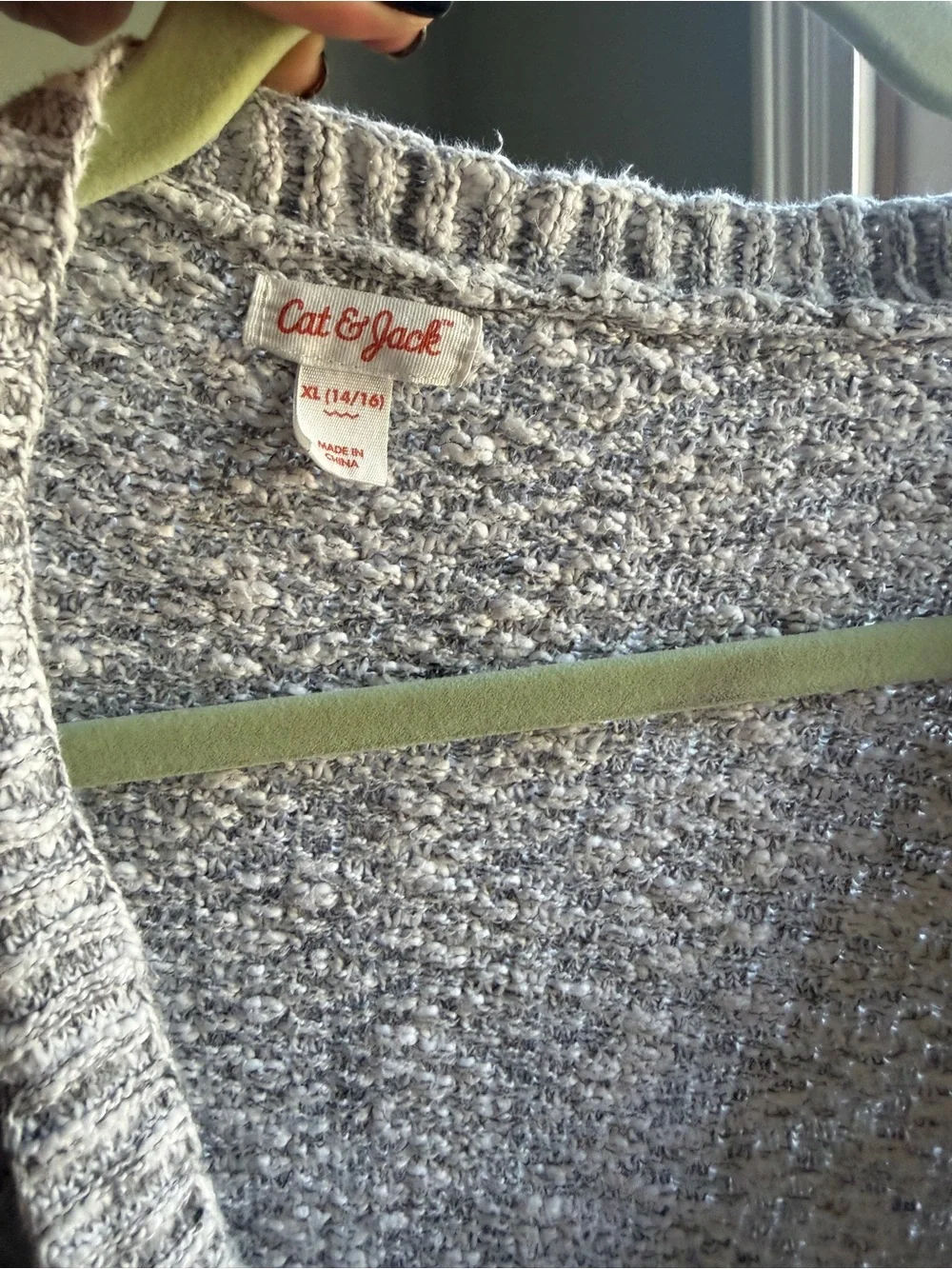 Cat & Jack Gray Open-Front Knit Cardigan